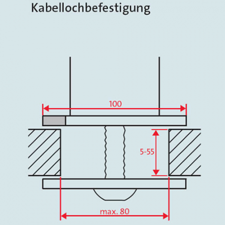 Novus TSS845K Schreibtisch S�ule mit Kabellochbefestigung