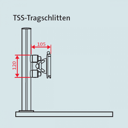 Novus Monitor Tragschlitten f�r TSS S�ulen