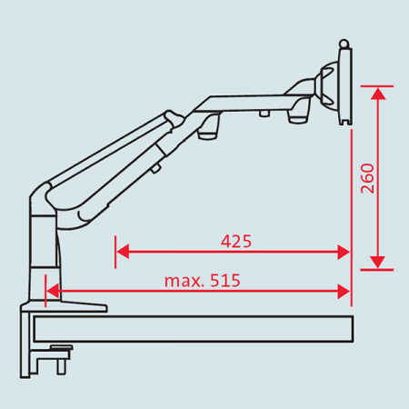 Novus Monitor Tischhalterung LiftTEC Arm3 Belastung 3-8 kg