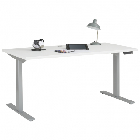 Höhenverstellbarer eDJUST Schreibtisch weiß-matt 1550x730mm