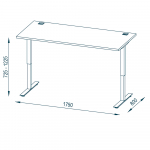 Höhenverstellbarer eDJUST Schreibtisch Riviera Eiche 1750x800mm